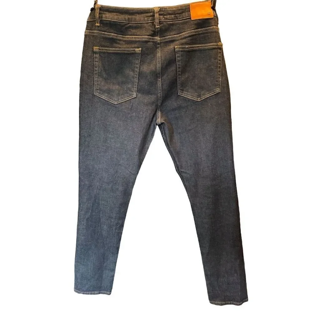 Absent Men's Blue Denim Jeans Tapered Leg 5-Pocket Mid Rise Size 34